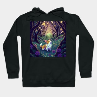 Corgi in an enchanted forest Hoodie